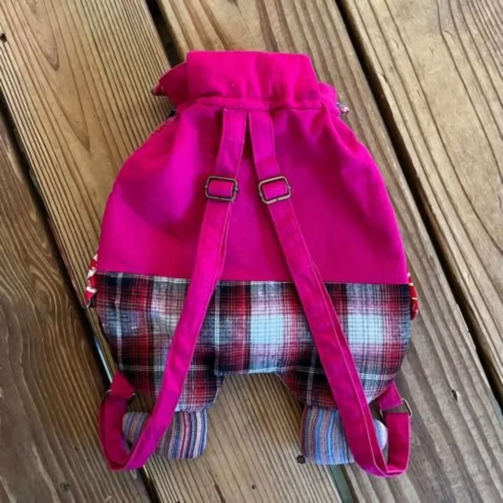 Toddler Girl’s Pink Owl Backpack Patchwork Colorful 13